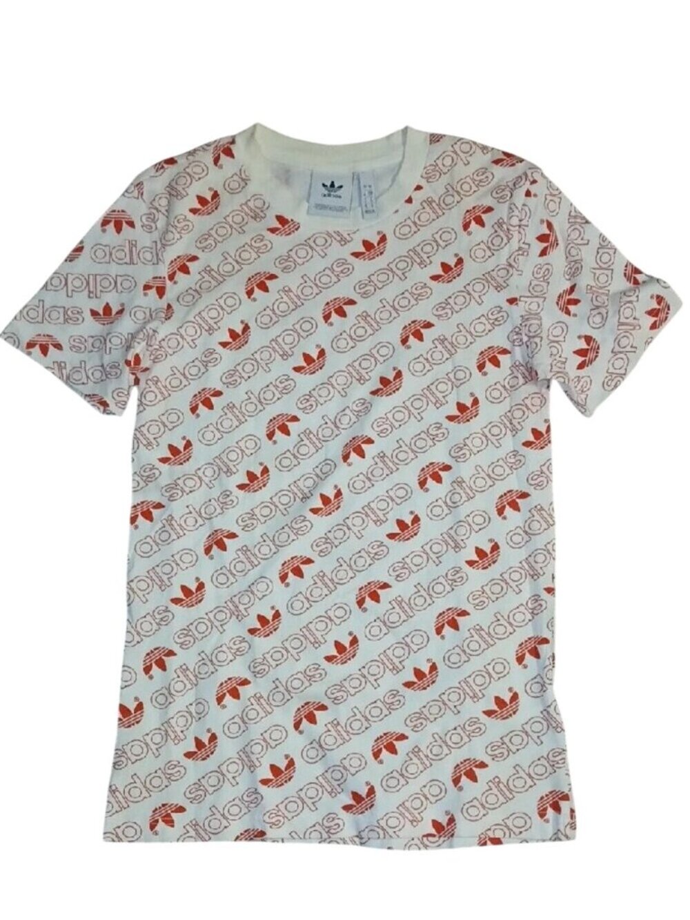 Adidas Monogram Logo White Crewneck T-shirt